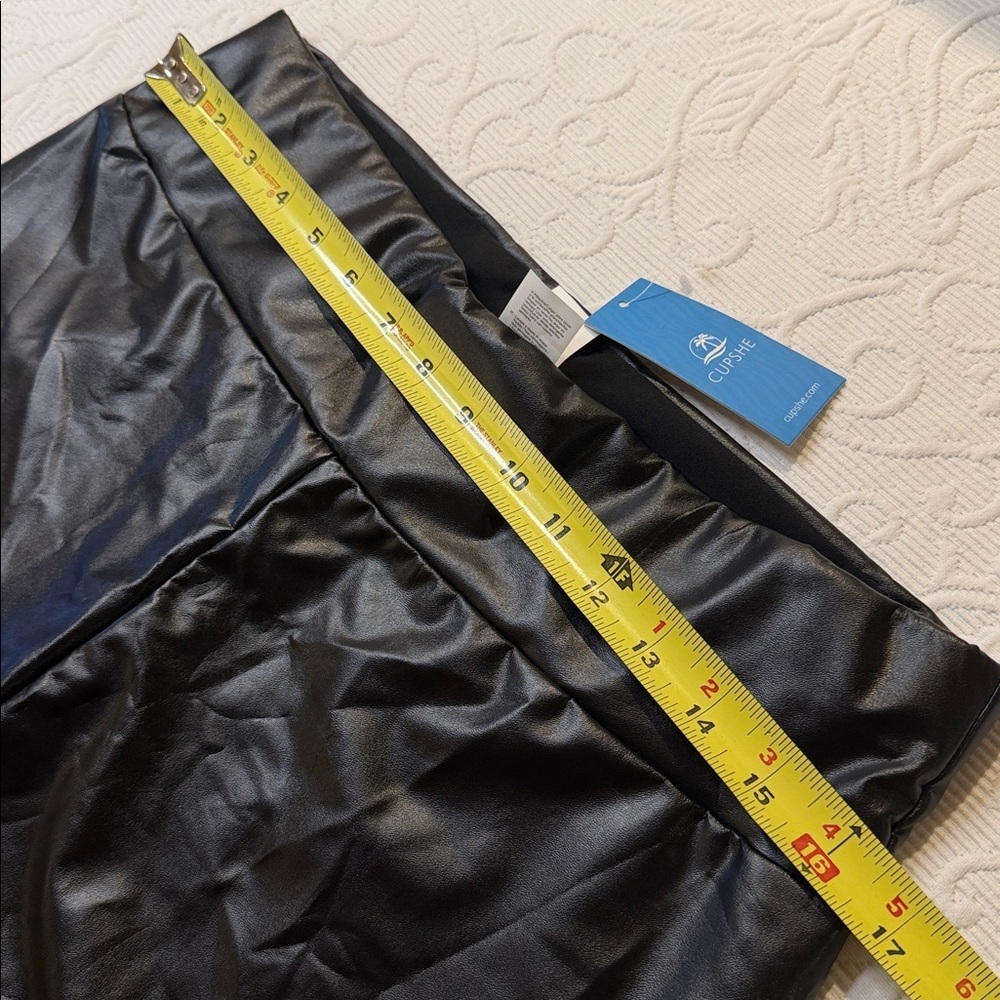 Cupshe Black Faux Leather Pants XL NWT - Picture 6 of 9